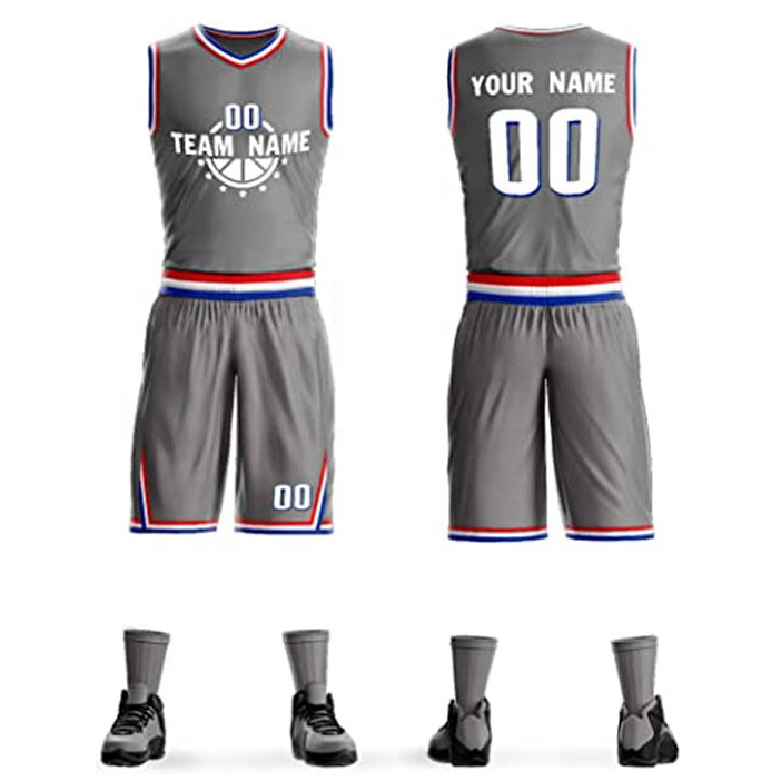 Grey & White Basketball Uniform