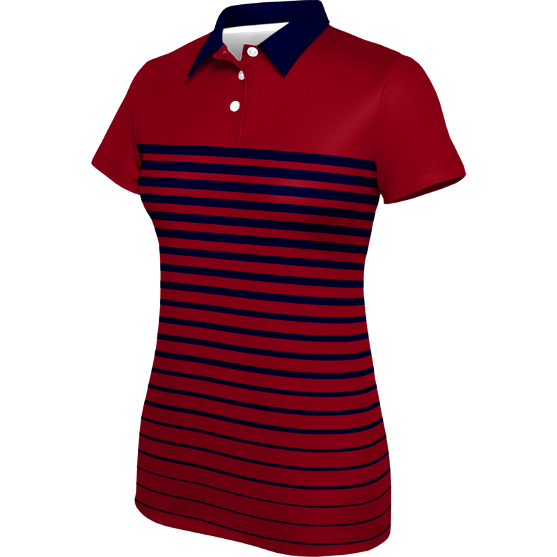 Red & Blue Striped Polo Shirt