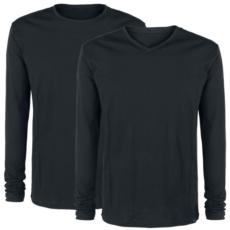 Black V-Neck Full Sleeve T-Shirt