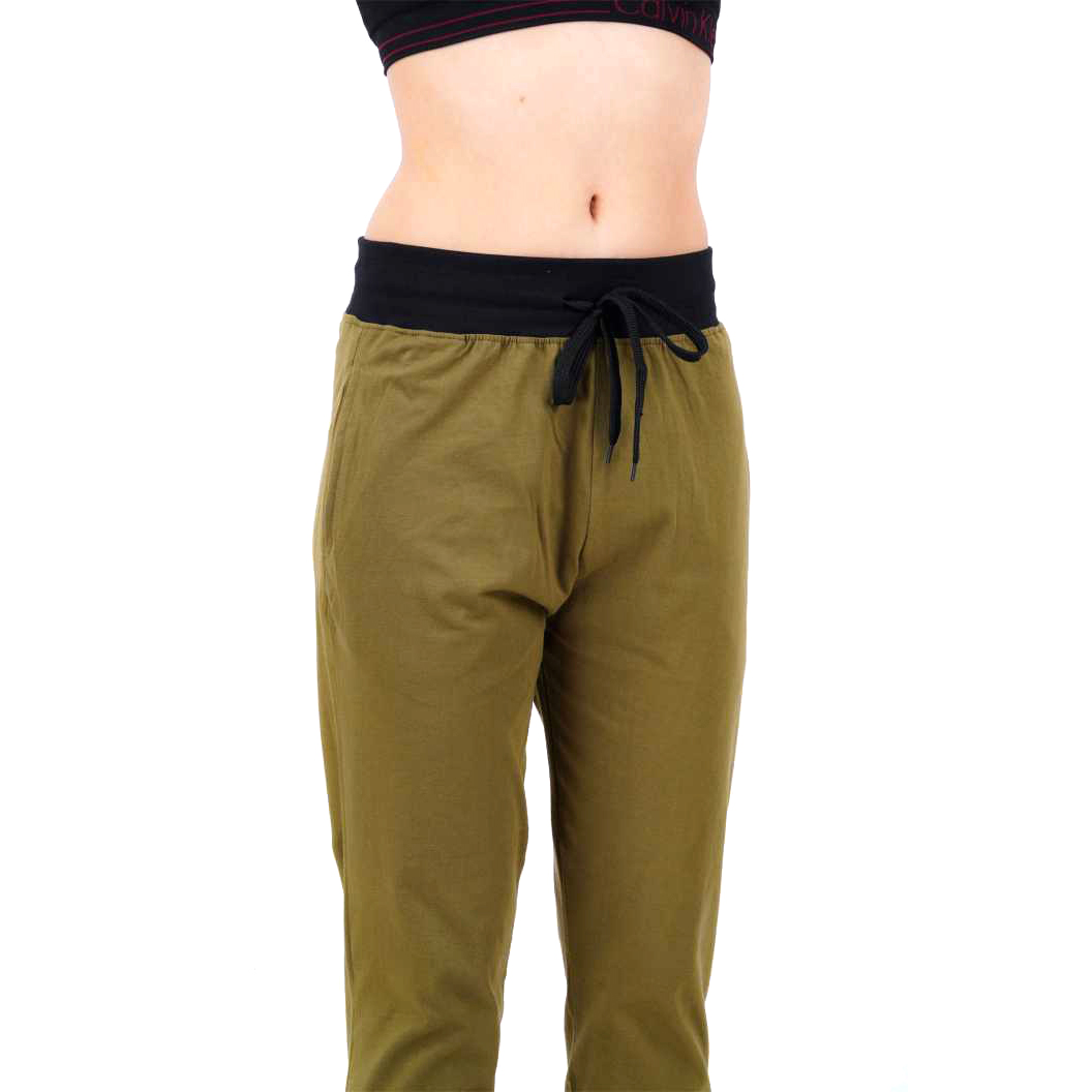 Women Solid Olive Track Pants