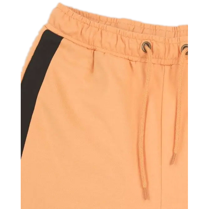 Solid Orange Black Patchwork Jogger Pants