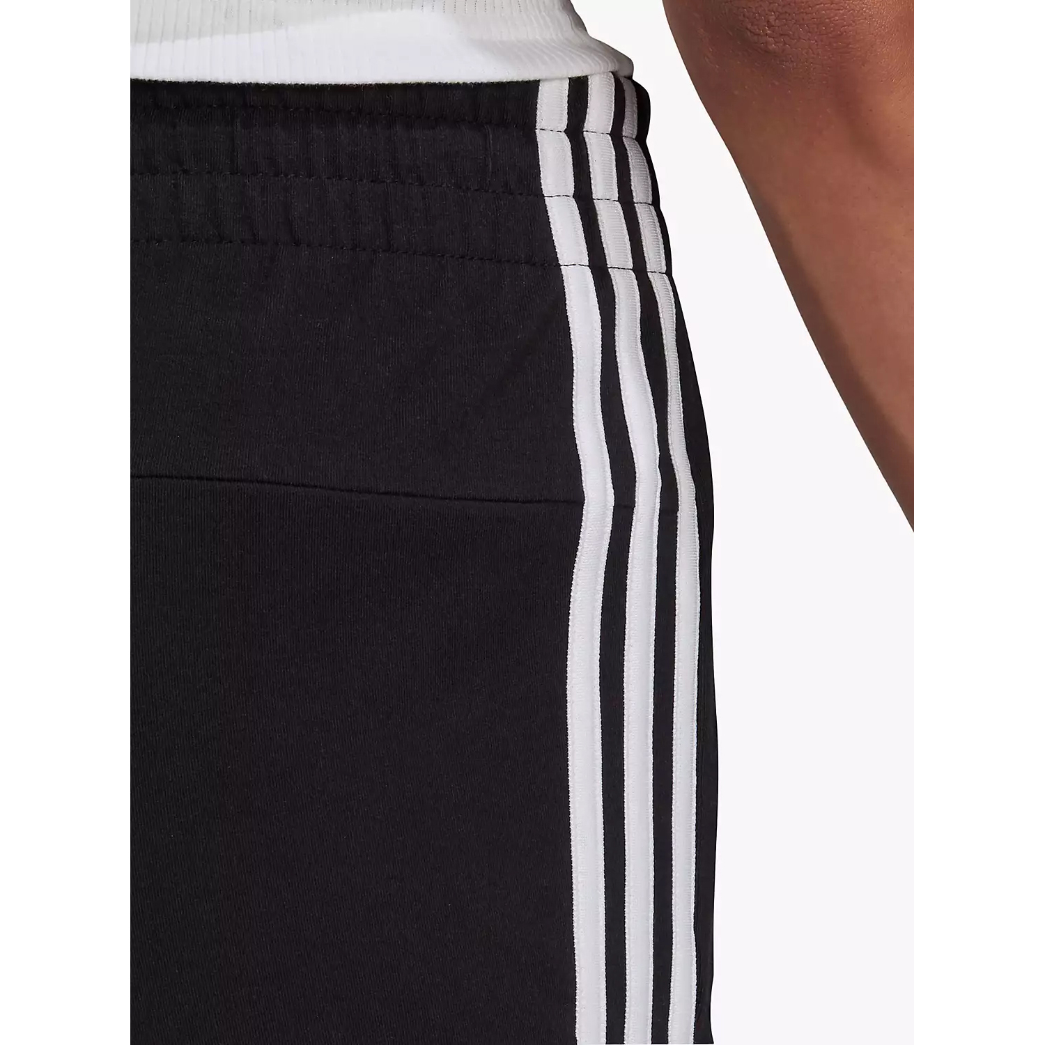 Women Black Side 3 Stripes Shorts